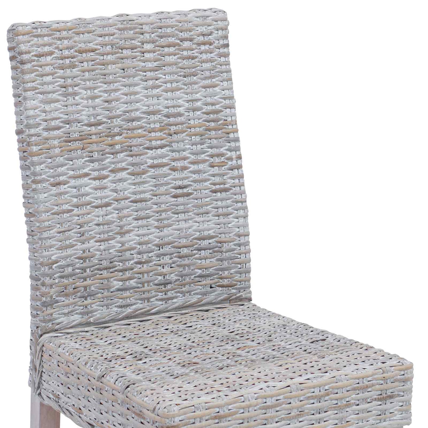 vidaXL Dining Chair 2 pcs Solid Mahogany Wood White Wash