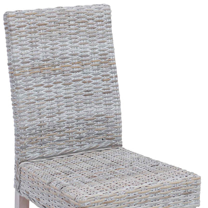 vidaXL Dining Chair 2 pcs Solid Mahogany Wood White Wash