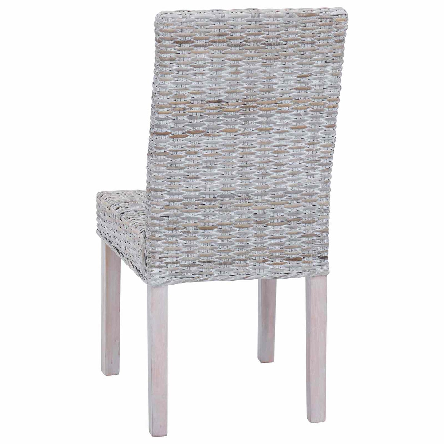 vidaXL Dining Chair 2 pcs Solid Mahogany Wood White Wash