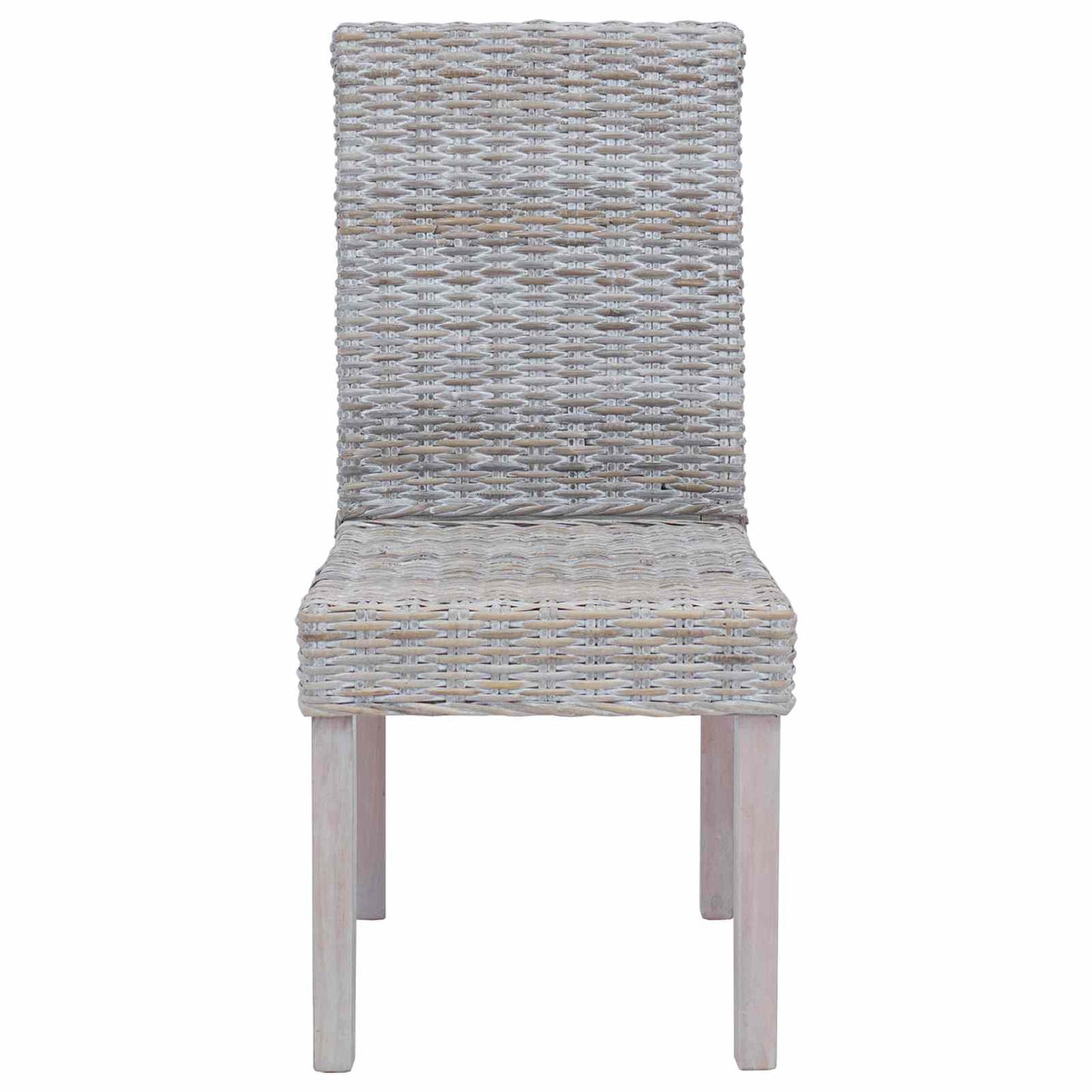 vidaXL Dining Chair 2 pcs Solid Mahogany Wood White Wash