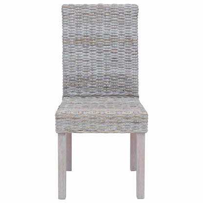 vidaXL Dining Chair 2 pcs Solid Mahogany Wood White Wash