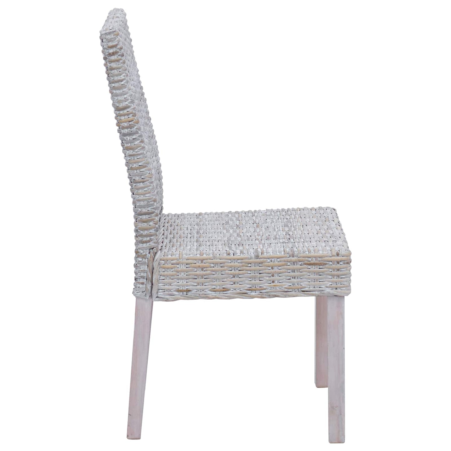 vidaXL Dining Chair 2 pcs Solid Mahogany Wood White Wash