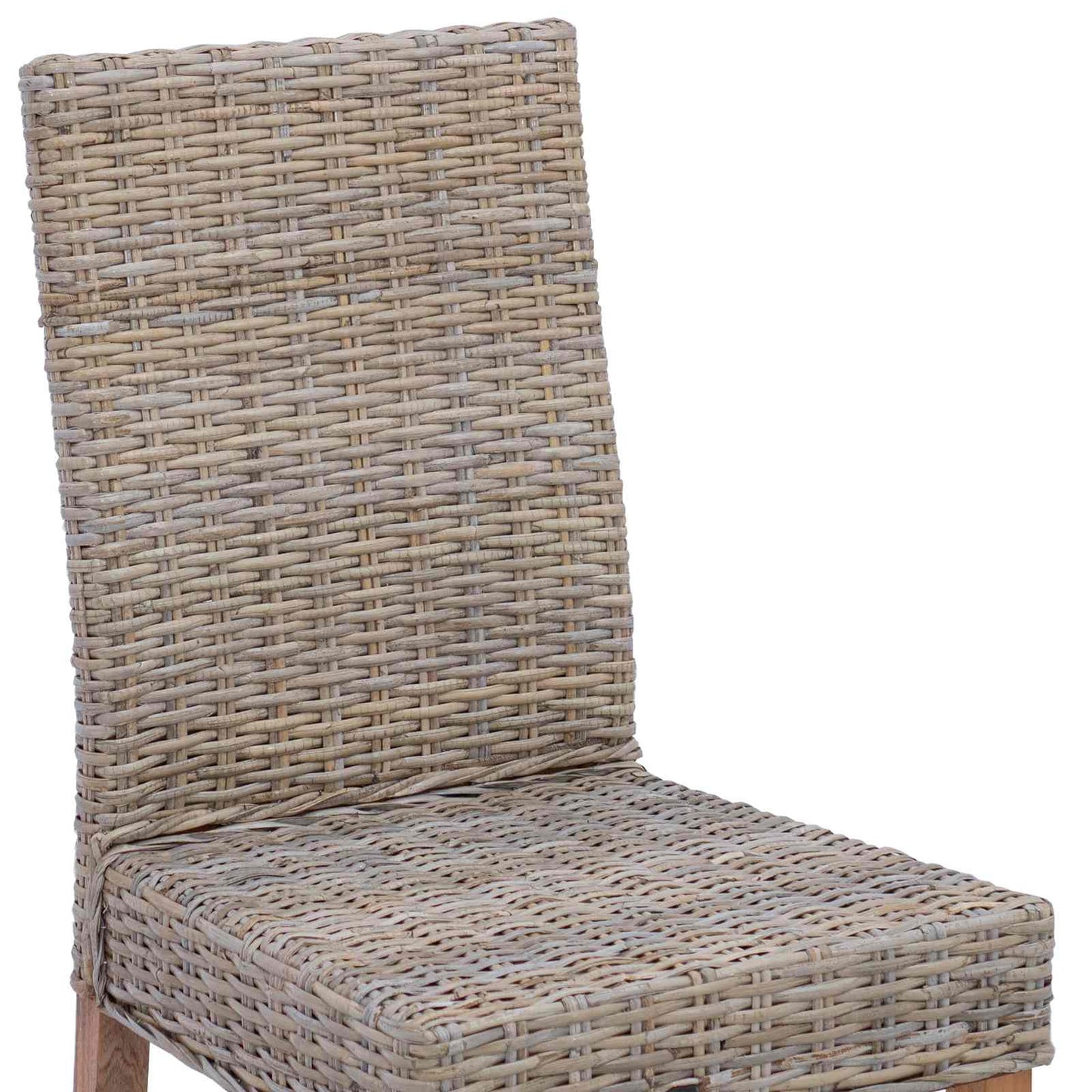 vidaXL Dining Chair 2 pcs Solid Mahogany Wood Kubu Grey