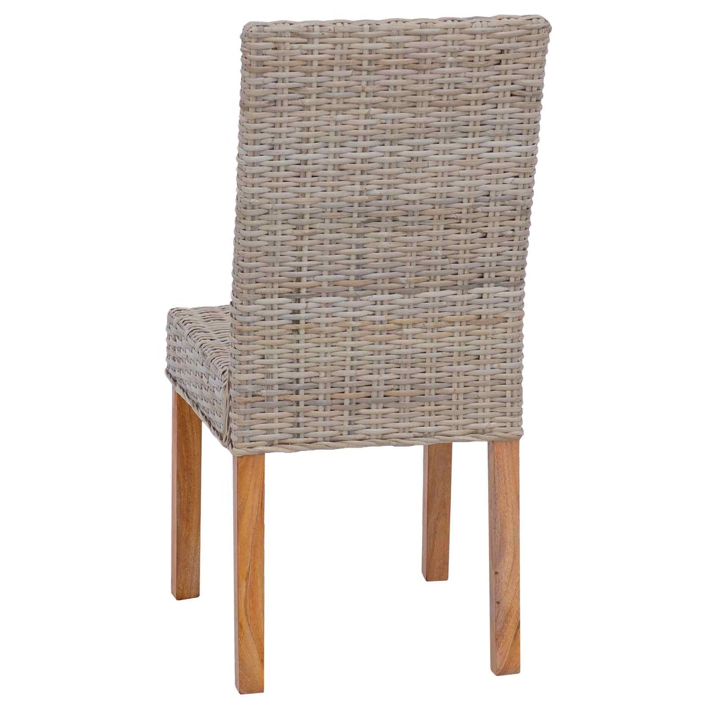 vidaXL Dining Chair 2 pcs Solid Mahogany Wood Kubu Grey