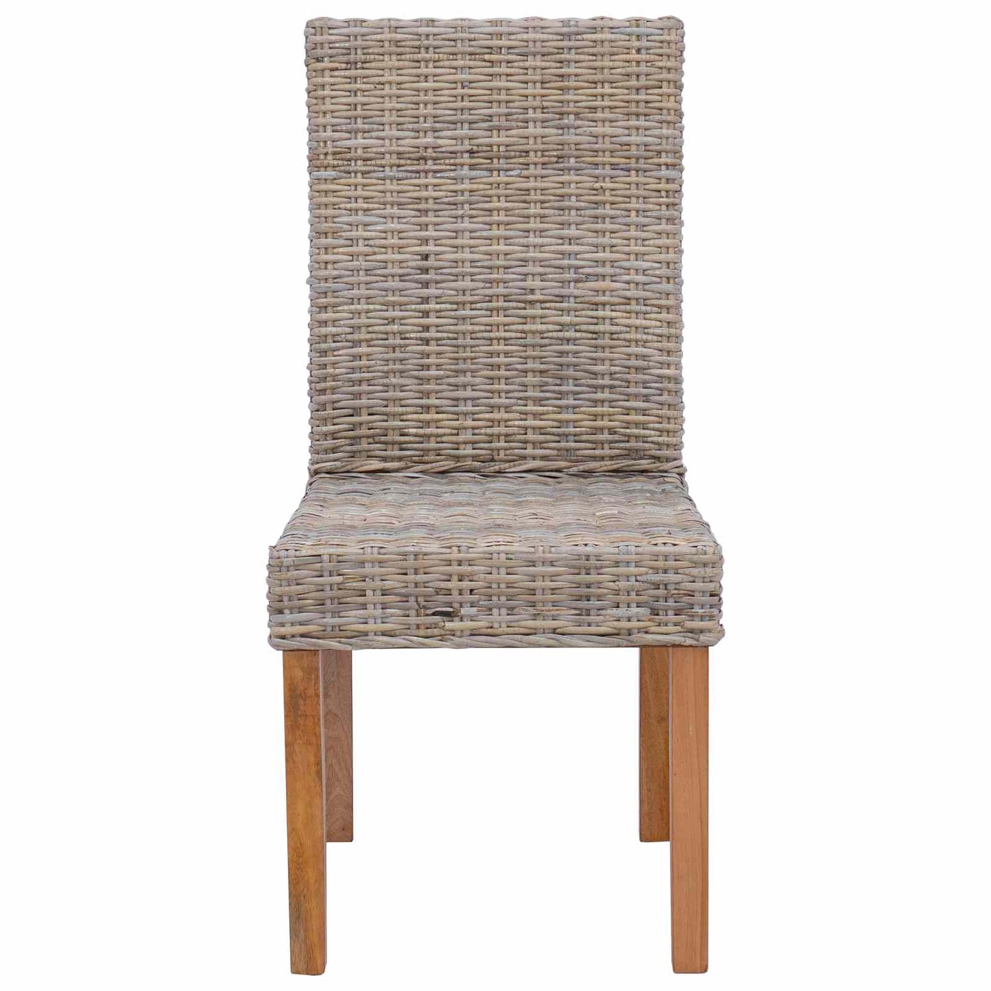 vidaXL Dining Chair 2 pcs Solid Mahogany Wood Kubu Grey