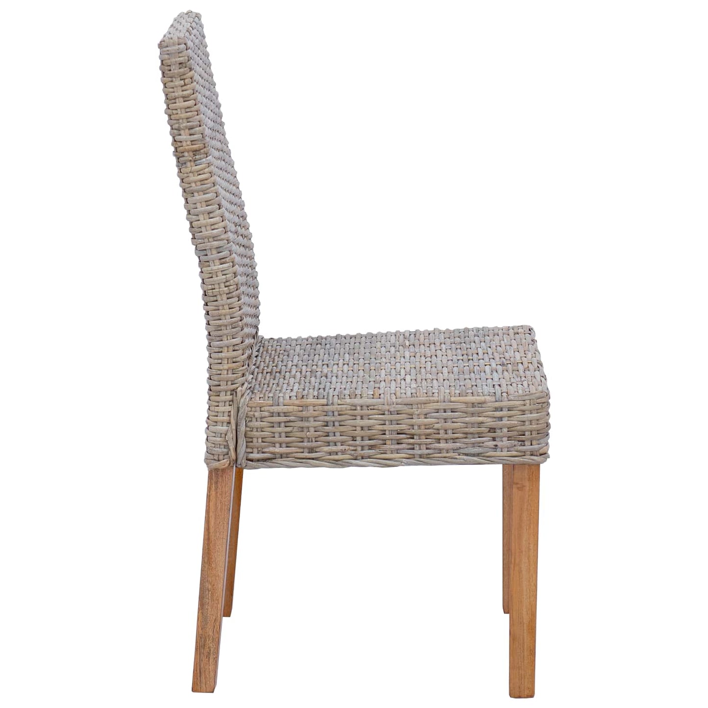 vidaXL Dining Chair 2 pcs Solid Mahogany Wood Kubu Grey