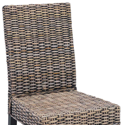 vidaXL Dining Chair 2 pcs Solid Mahogany Wood Black Wash