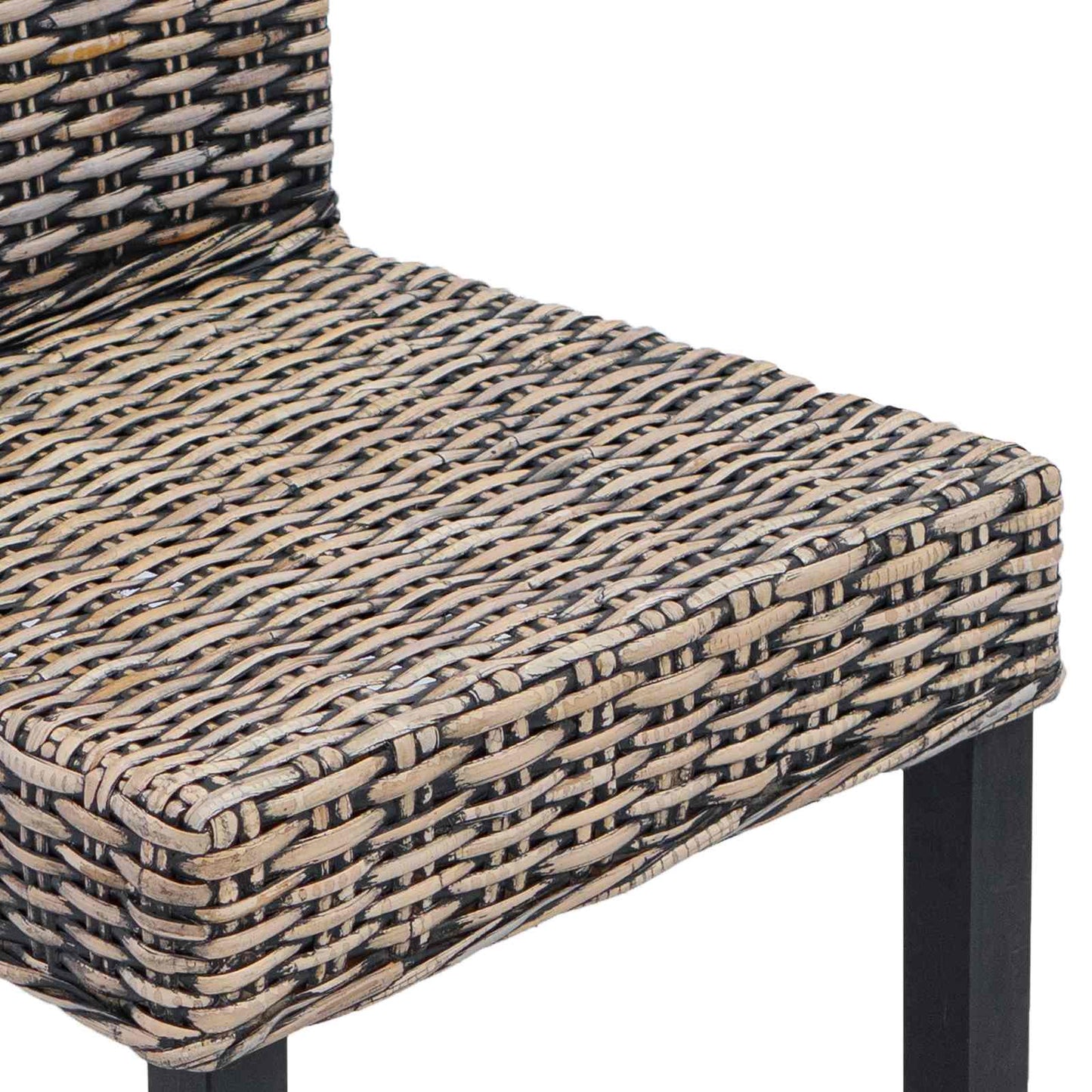 vidaXL Dining Chair 2 pcs Solid Mahogany Wood Black Wash