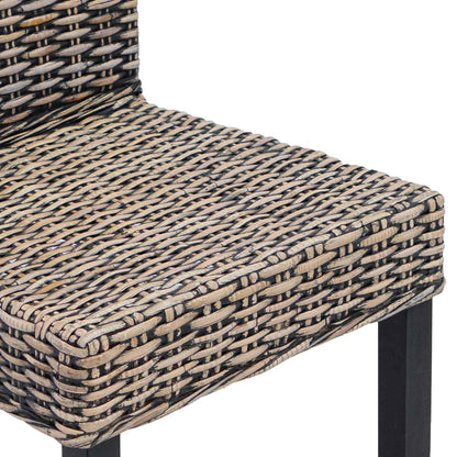 vidaXL Dining Chair 2 pcs Solid Mahogany Wood Black Wash