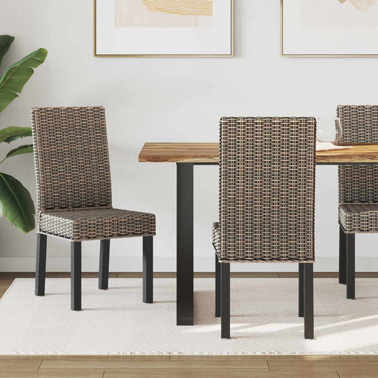 vidaXL Dining Chair 2 pcs Solid Mahogany Wood Black Wash