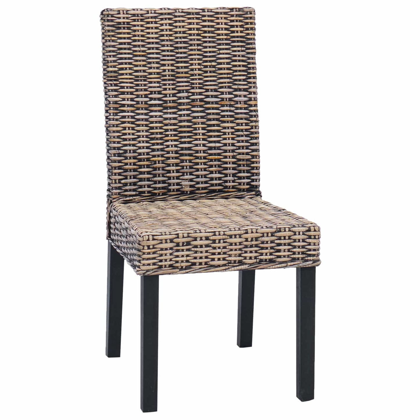 vidaXL Dining Chair 2 pcs Solid Mahogany Wood Black Wash
