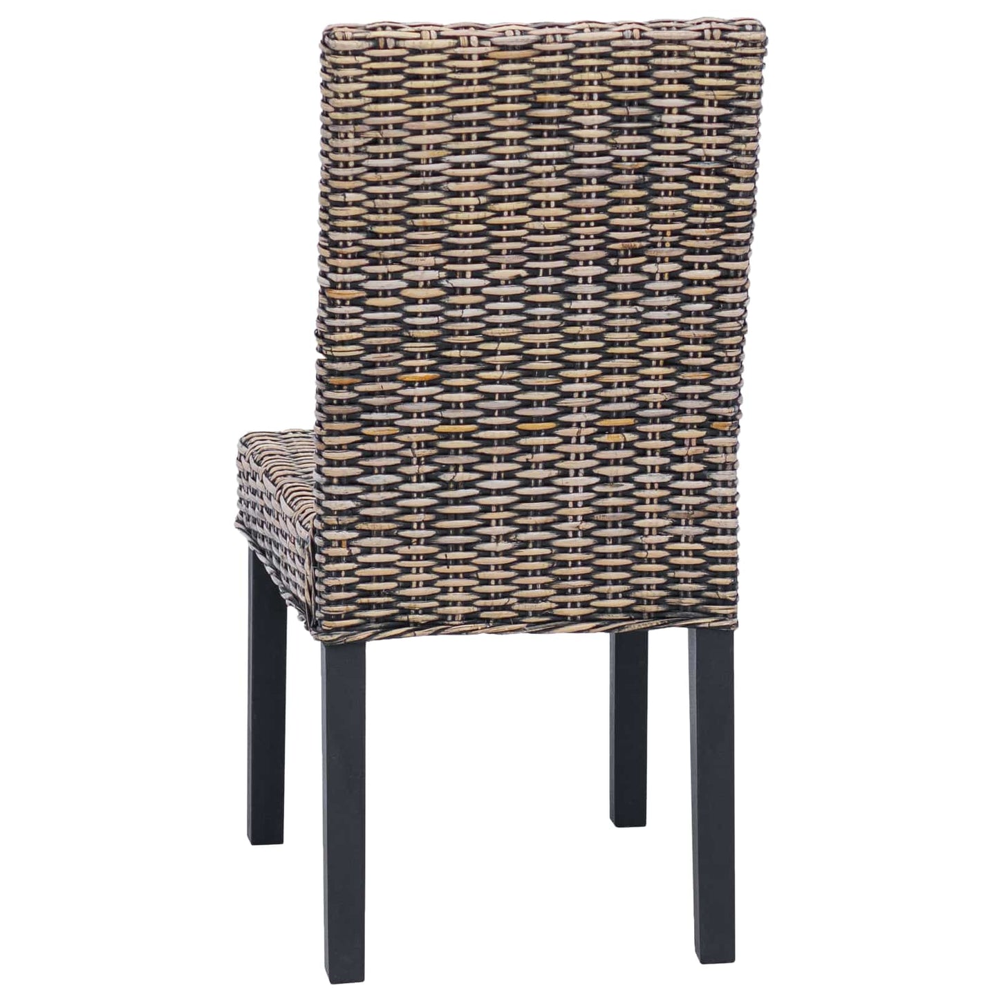 vidaXL Dining Chair 2 pcs Solid Mahogany Wood Black Wash