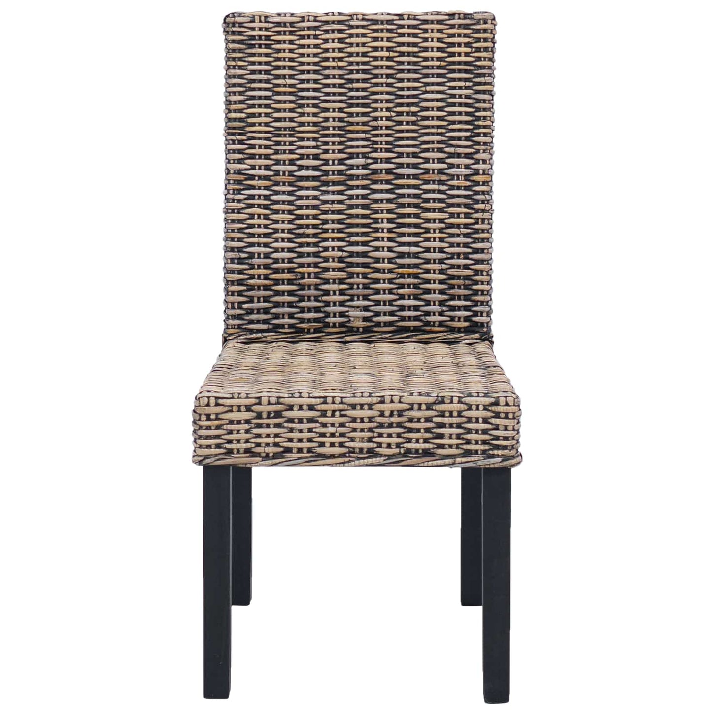 vidaXL Dining Chair 2 pcs Solid Mahogany Wood Black Wash
