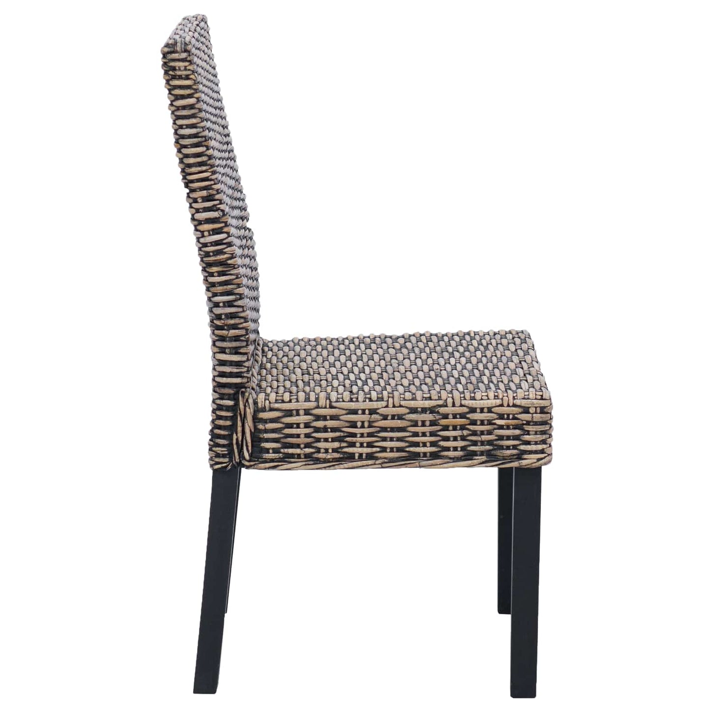 vidaXL Dining Chair 2 pcs Solid Mahogany Wood Black Wash