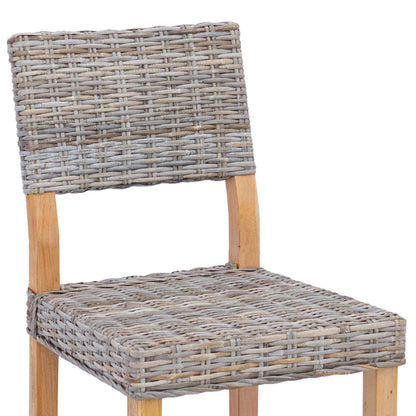 vidaXL Dining Chair 2 pcs Kubu Rattan Kubu Grey 46 x 55 x 84 cm