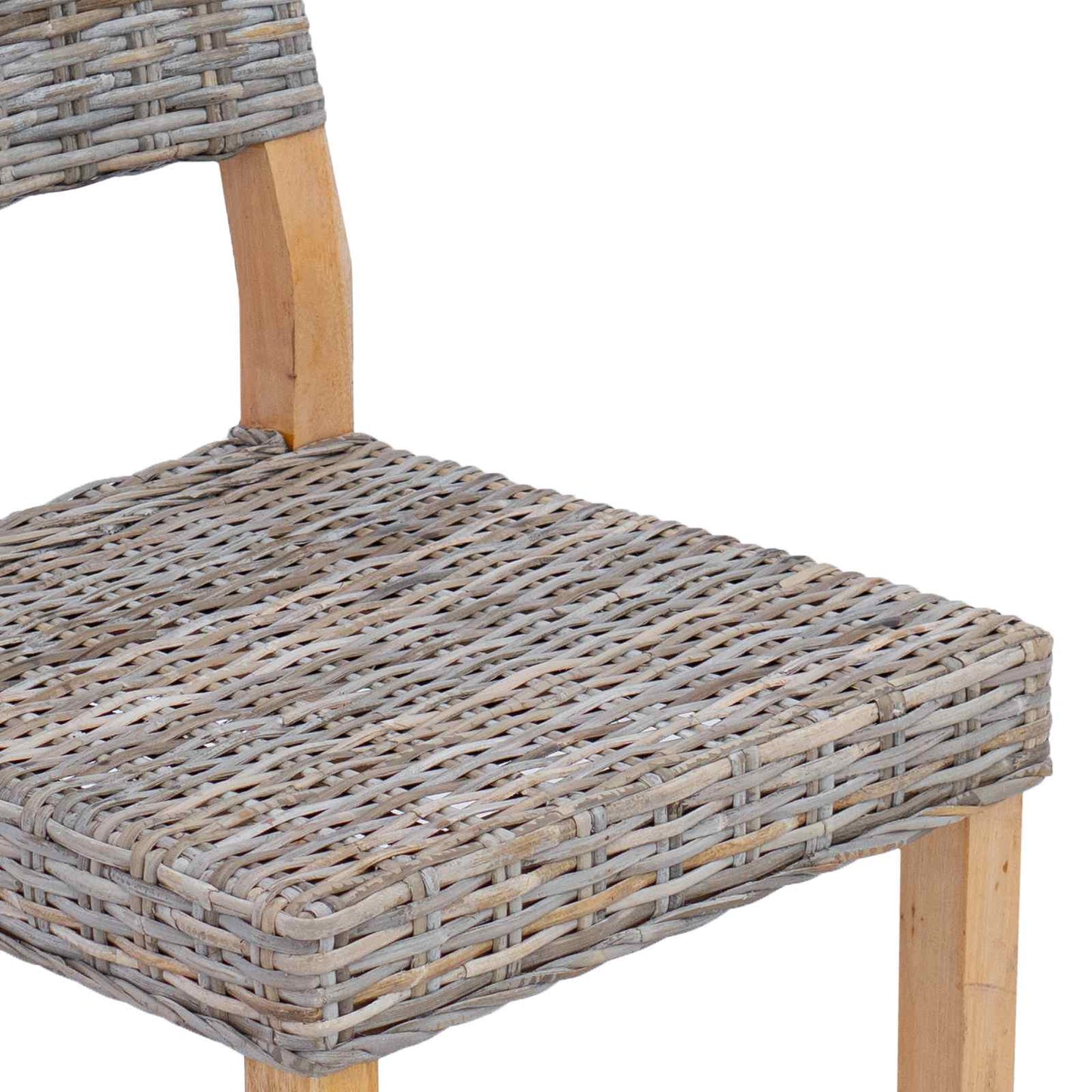 vidaXL Dining Chair 2 pcs Kubu Rattan Kubu Grey 46 x 55 x 84 cm