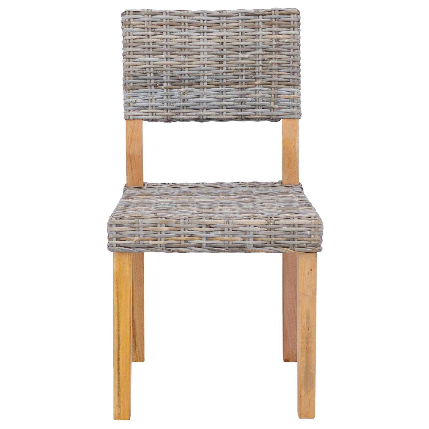 vidaXL Dining Chair 2 pcs Kubu Rattan Kubu Grey 46 x 55 x 84 cm