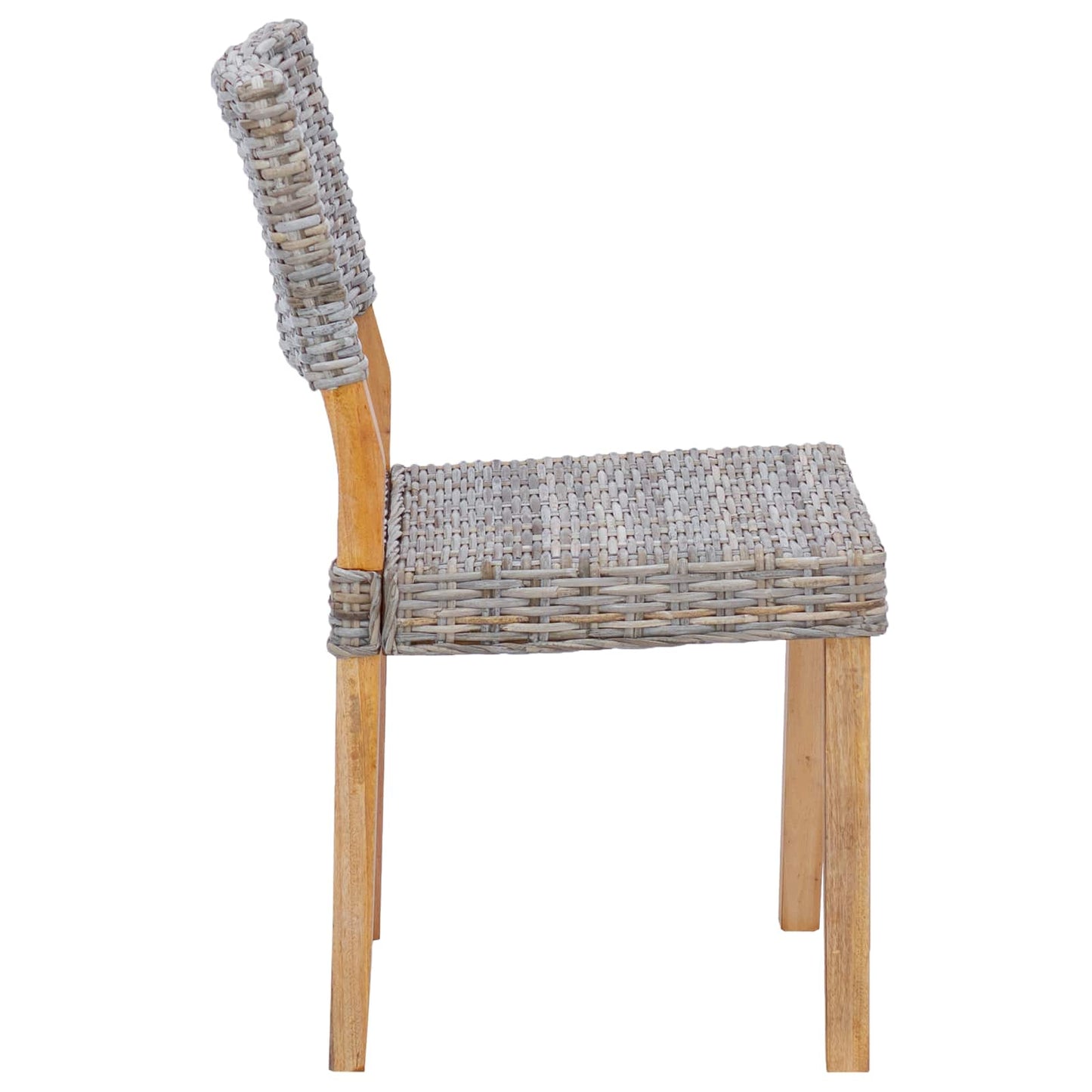 vidaXL Dining Chair 2 pcs Kubu Rattan Kubu Grey 46 x 55 x 84 cm