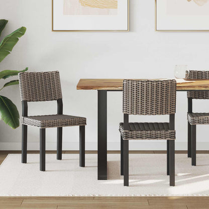 vidaXL Dining Chair 2 pcs Kubu Rattan Black Wash 46 x 55 x 84 cm