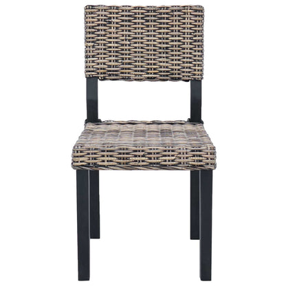 vidaXL Dining Chair 2 pcs Kubu Rattan Black Wash 46 x 55 x 84 cm