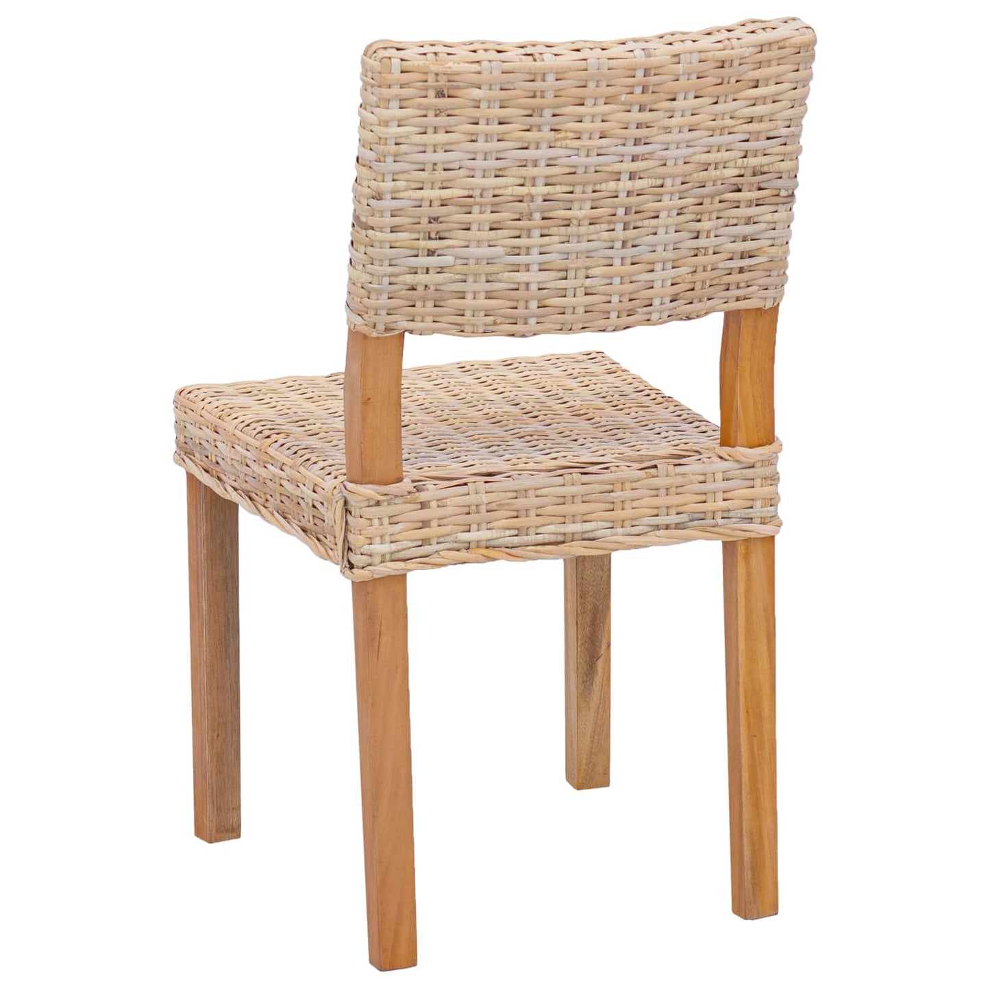 vidaXL Dining Chair 2 pcs Kubu Rattan Natural 46 x 55 x 84 cm