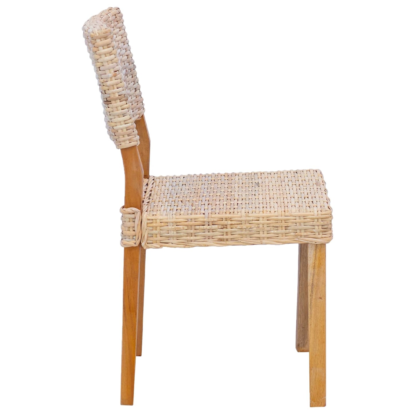 vidaXL Dining Chair 2 pcs Kubu Rattan Natural 46 x 55 x 84 cm