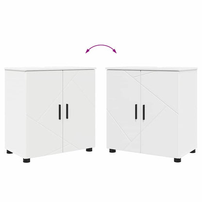 vidaXL Bathroom Furniture Set 2 pcs White Engineered wood & Metal