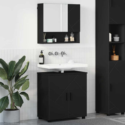 vidaXL Bathroom Furniture Set 2 pcs Black 61 x 35 x 64 cm