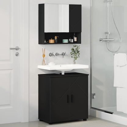 vidaXL Bathroom Furniture Set 2 pcs Black 61 x 35 x 64 cm