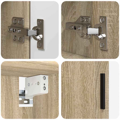 vidaXL Bathroom Furniture Set 2 pcs Sonoma Oak Engineered wood & Metal