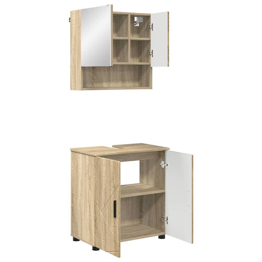 vidaXL Bathroom Furniture Set 2 pcs Sonoma Oak 61 x 35 x 64 cm