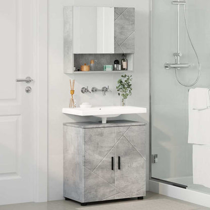 vidaXL Bathroom Furniture Set Wall-mounted 2 pcs Concrete Grey