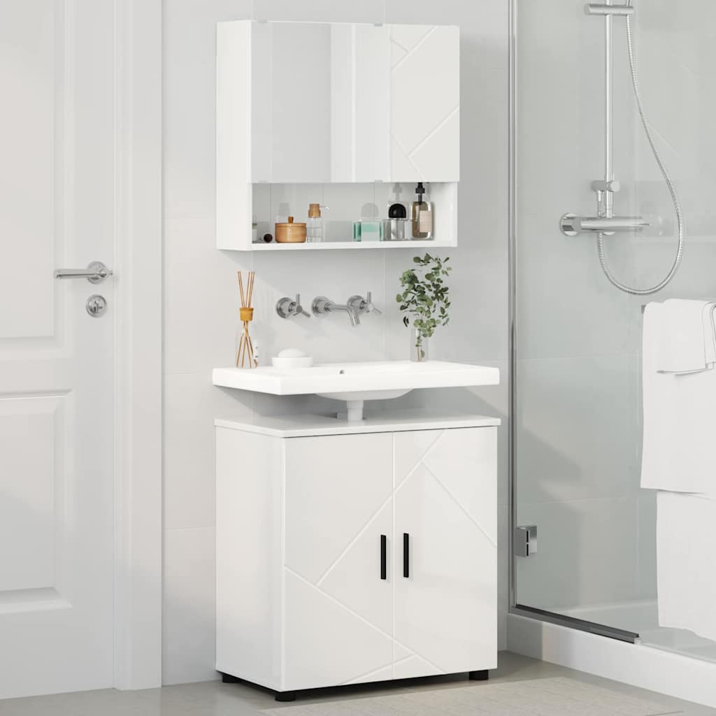 vidaXL Bathroom Furniture Set Wall-mounted 2 pcs High Gloss White
