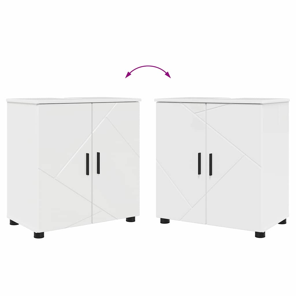 vidaXL Bathroom Furniture Set Wall-mounted 2 pcs High Gloss White