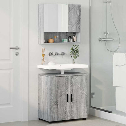 vidaXL Bathroom Furniture Set 2 pcs Grey Sonoma 61 x 35 x 64 cm