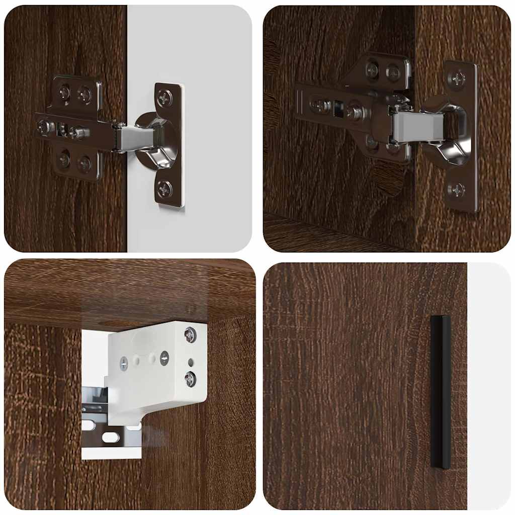 vidaXL Bathroom Furniture Set 2 pcs Brown Oak Engineered wood & Metal