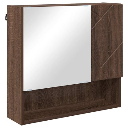 vidaXL Bathroom Furniture Set 2 pcs Brown Oak Engineered wood & Metal