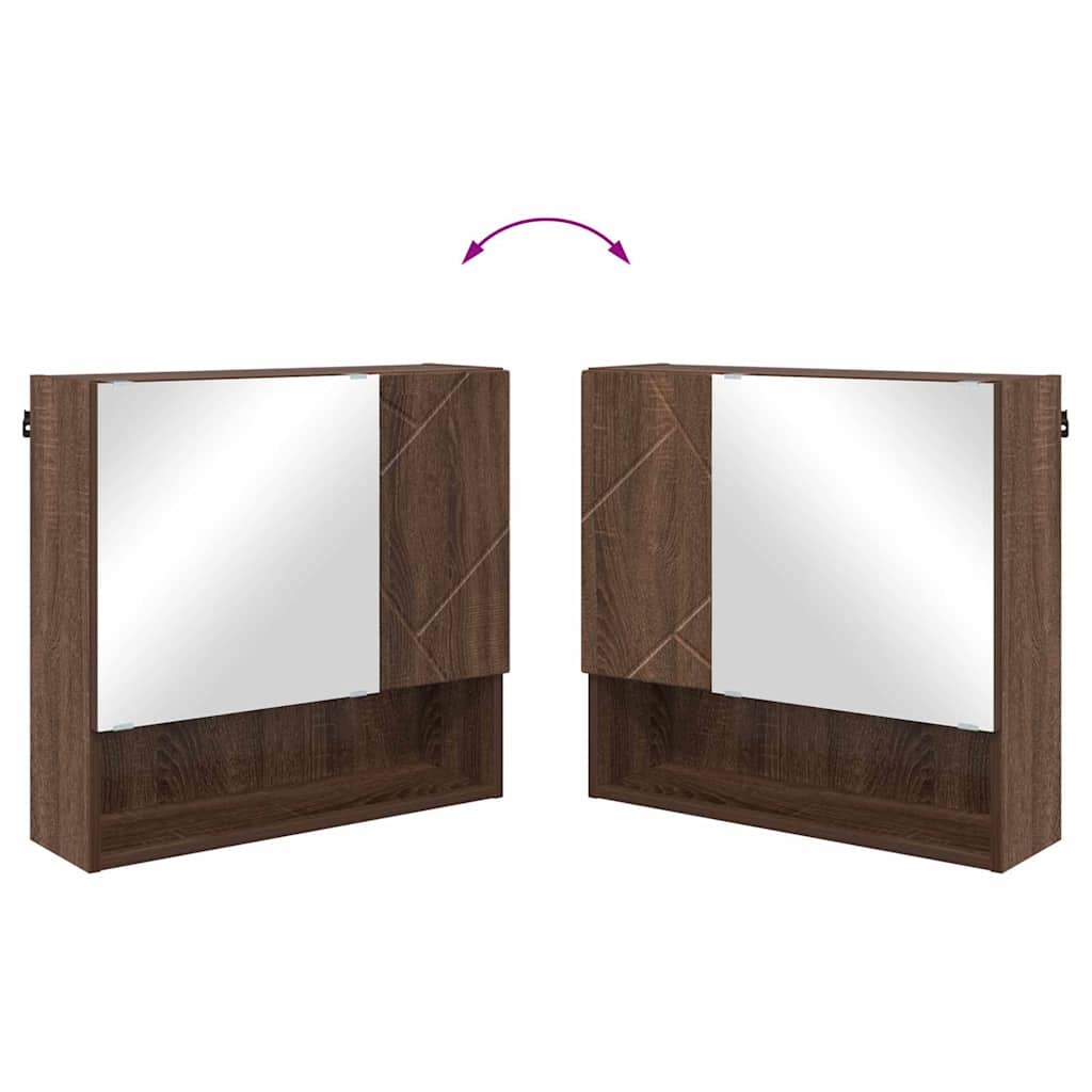 vidaXL Bathroom Furniture Set 2 pcs Brown Oak Engineered wood & Metal