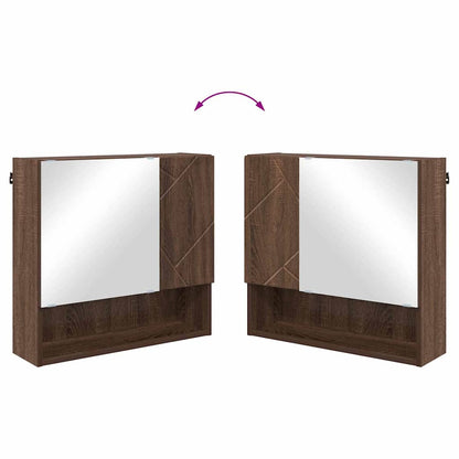 vidaXL Bathroom Furniture Set 2 pcs Brown Oak Engineered wood & Metal