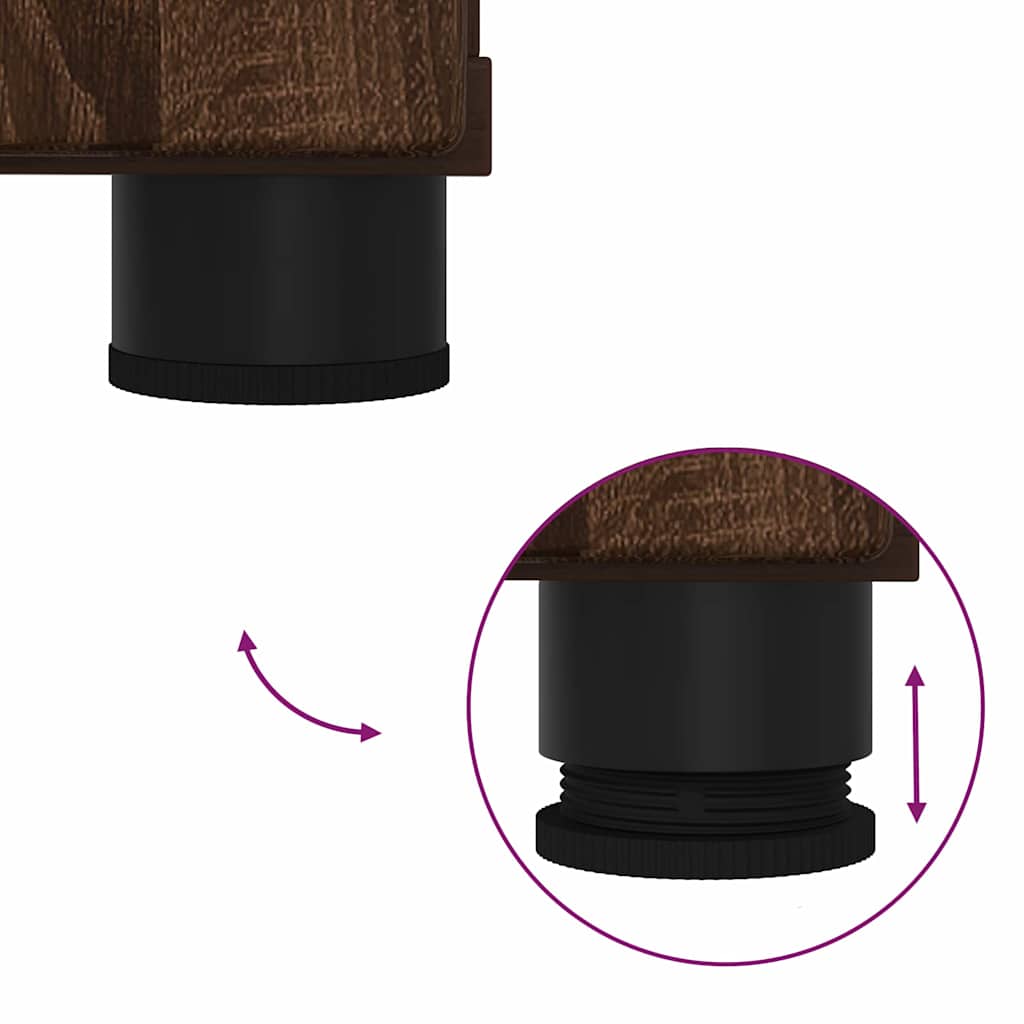 vidaXL Bathroom Furniture Set 2 pcs Brown Oak Engineered wood & Metal