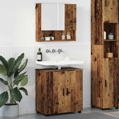 vidaXL Bathroom Furniture Set 2 pcs Old Wood 61 x 35 x 64 cm