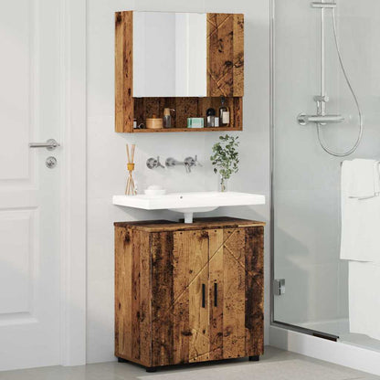 vidaXL Bathroom Furniture Set 2 pcs Old Wood 61 x 35 x 64 cm