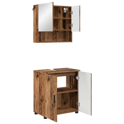 vidaXL Bathroom Furniture Set 2 pcs Old Wood 61 x 35 x 64 cm