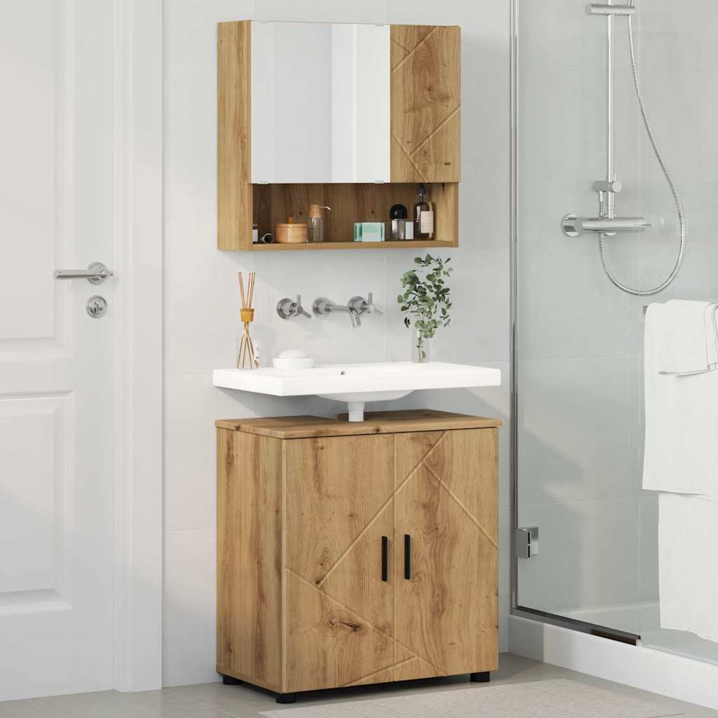 vidaXL Bathroom Furniture Set 2 pcs Artisan Oak 61 x 35 x 64 cm