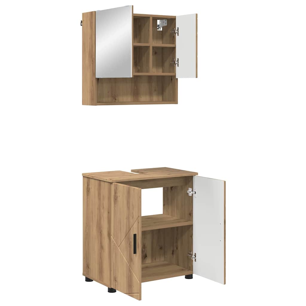 vidaXL Bathroom Furniture Set 2 pcs Artisan Oak 61 x 35 x 64 cm