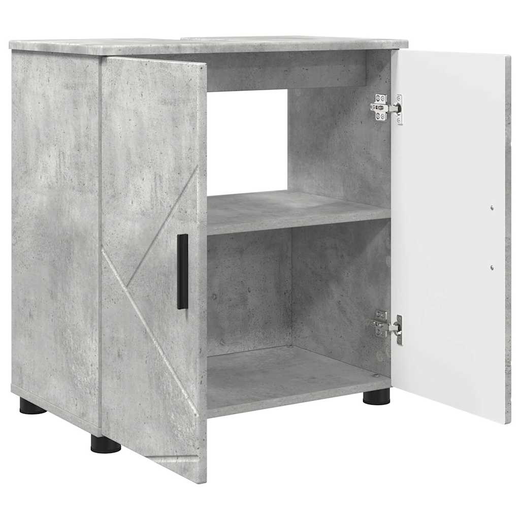 vidaXL Bathroom Furniture Set 3 pcs Concrete grey Engineered wood