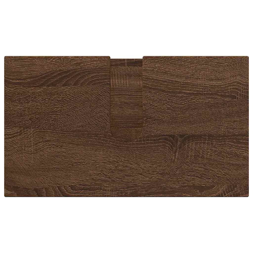 vidaXL Bathroom Furniture Set 3 pcs Brown Oak Engineered wood & Metal