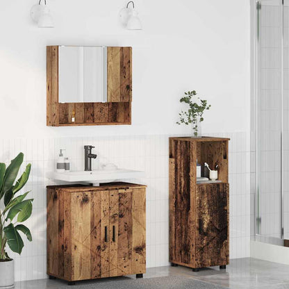 vidaXL Bathroom Furniture Set 3 pcs Old Wood 61 x 35 x 64 cm