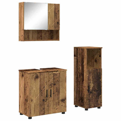 vidaXL Bathroom Furniture Set 3 pcs Old Wood 61 x 35 x 64 cm