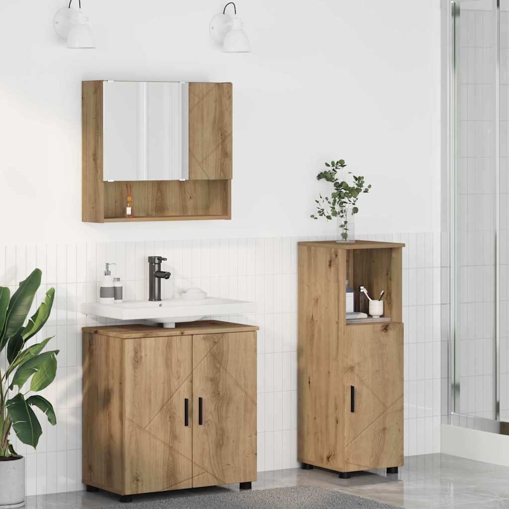 vidaXL Bathroom Furniture Set 3 pcs Artisan Oak 61 x 35 x 64 cm